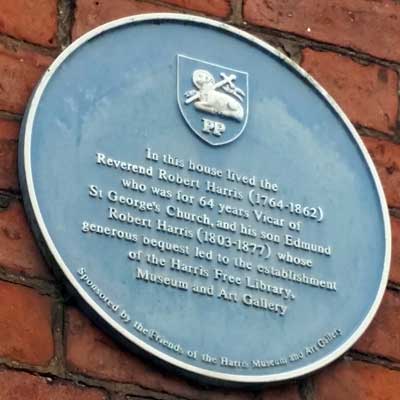 Blue Plaque at the Home of Rev Harris, Ribblesdale Place Preston