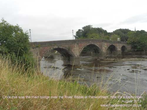 the old bridge over the River Ribble at Penwortham