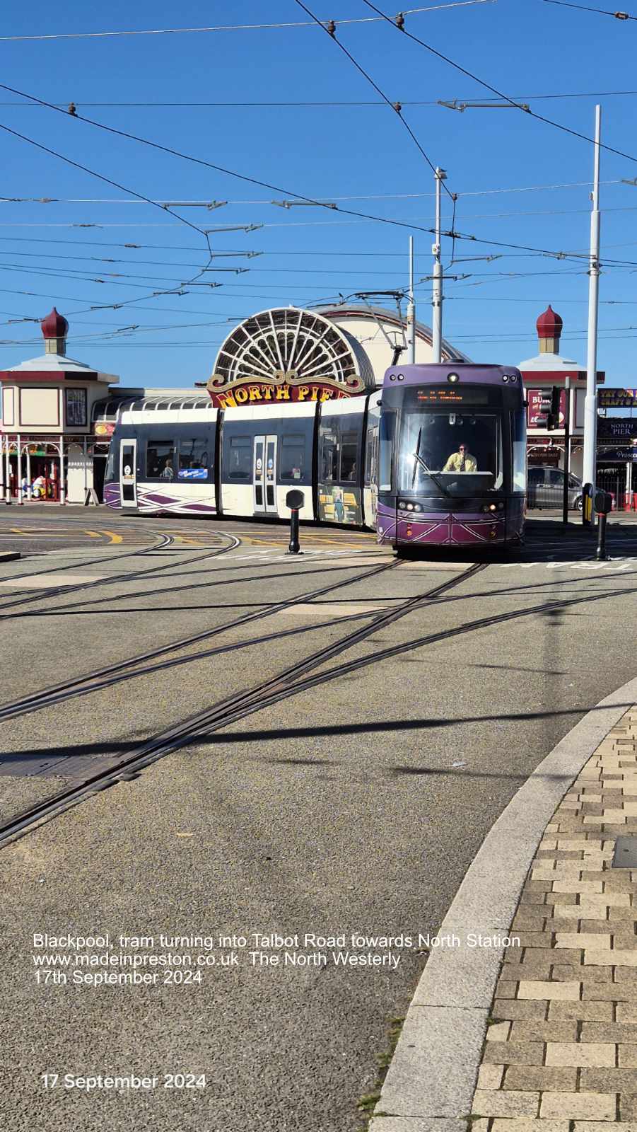 Blackpool Tram entering Talbot Road