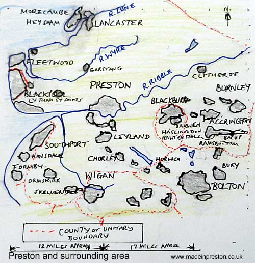 The towns around Preston, by made in preston