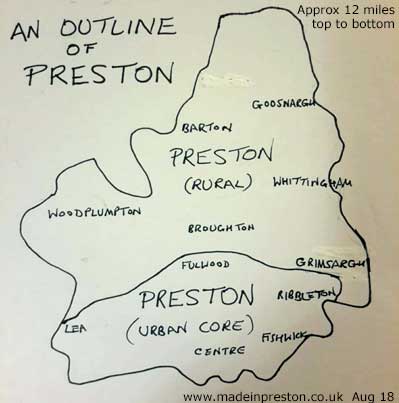 An outline of Preston Lancashire  Aug 2018
