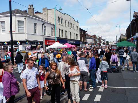 Lord Street crowds at Fleetwood Tram Sunday 2012