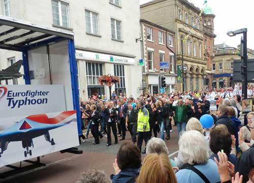 BAE Systems staff marching at Preston Guild