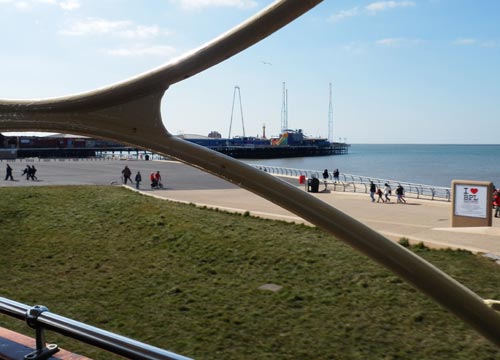 View of South Pier from upstairs on Princess Alice Blackpool Heritage Tram