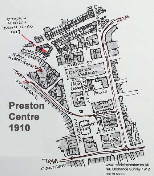 Preston town centre 1912 www.madeinpreston.co.uk