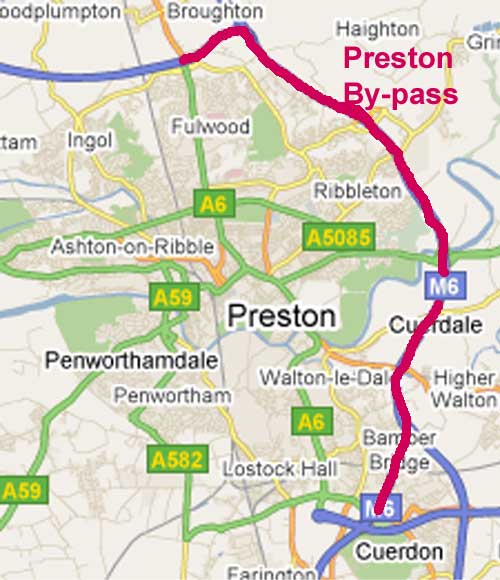 Preston by-pass route