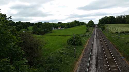 West Coast Main Line and M6 near Garstang, Lancashire