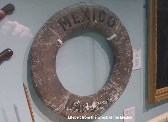 Lifebelt from the Mexico that sank off Southport 1886