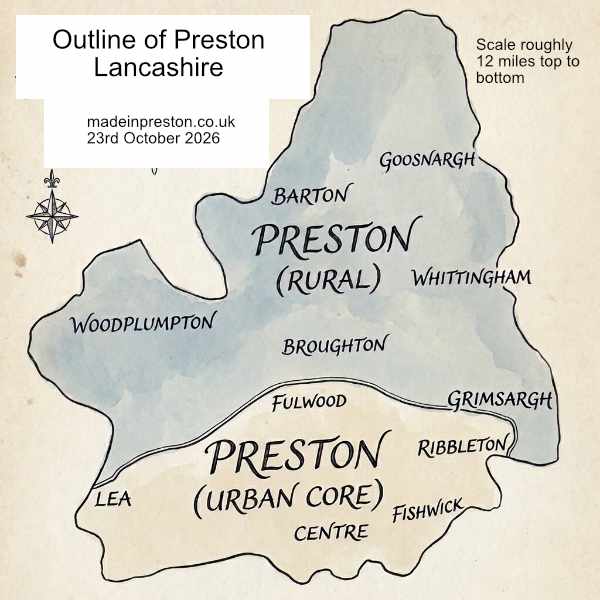 Outline map of Preston